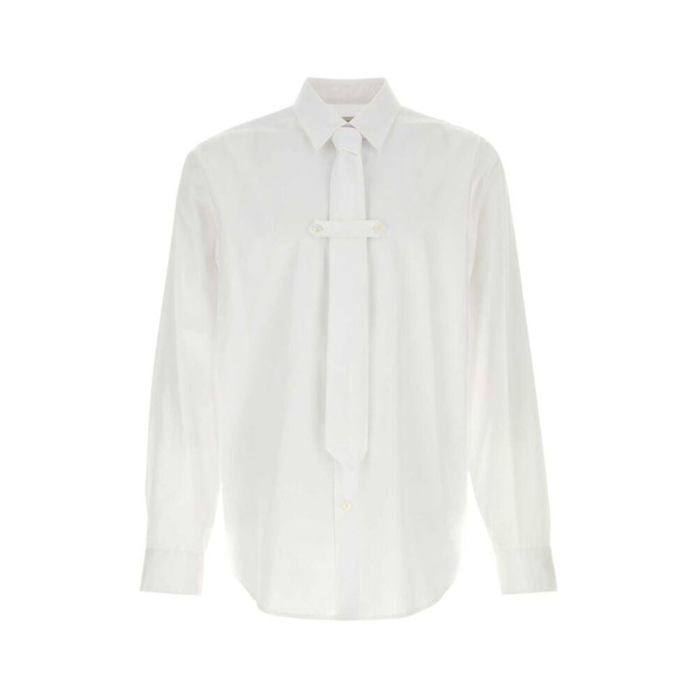 Dries Van Noten Men White Poplin Shirt